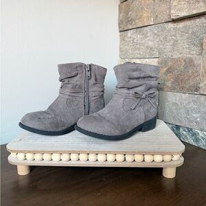 Gray Textile Ankle Boots